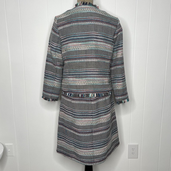 Halogen Nordstrom Multicolor Striped Tweed Fringe Blazer and Skirt - Picture 6 of 11